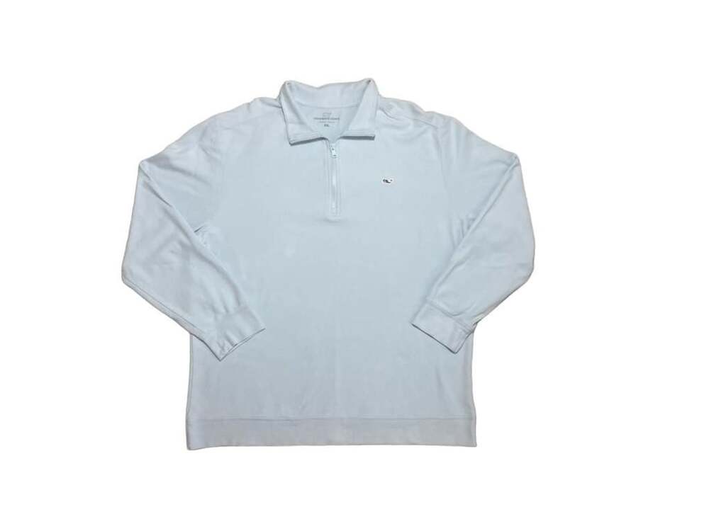 Vineyard Vines Men's Light Blue Saltwater Quarter-Zip Pullover XXL